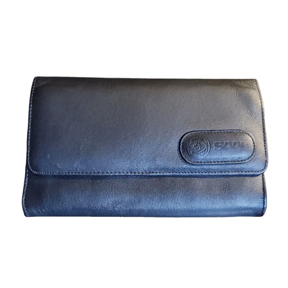 Saab - Black Leather Case/Wallet for Owner's Manual Registration Insurance